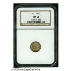 1832 H10C MS67 NGC. V-13, LM-10.1, R.3. Honey, ru