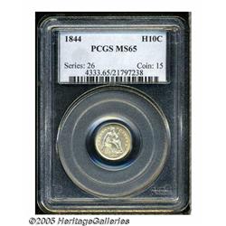 1844 H10C MS65 PCGS. Sharply struck overall, ther