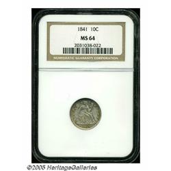 1841 10C MS64 NGC. This is not an easy issue to l