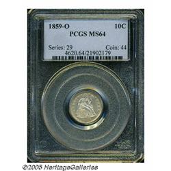 1859-O 10C MS64 PCGS. Lustrous surfaces are nearl