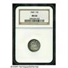 Image 1 : 1860 10C MS66 NGC. Slightly weak on Liberty's hea