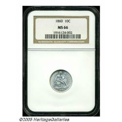 1860 10C MS66 NGC. The premier P-mint issue of th