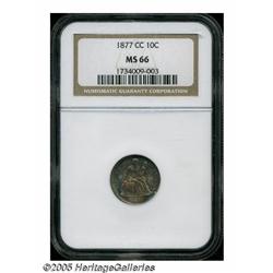 1877-CC 10C MS66 NGC. Type One Reverse, Variety 1