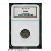 Image 1 : 1877-CC 10C MS66 NGC. Type One Reverse, Variety 1