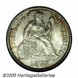 1877-CC 10C MS67 NGC. The Carson City Mint produc