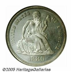1880 10C MS67 NGC. Business strike production of 