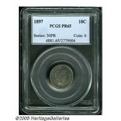 1897 10C PR65 PCGS. The obverse of this razor sha