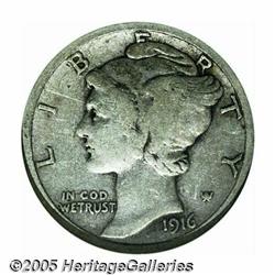 1916-D 10C Fine 15 ANACS. Light gray surfaces dis