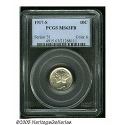 1917-S 10C MS63 Full Bands PCGS. Well struck, unt