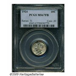 1924 10C MS67 Full Bands PCGS. Original golden-ap