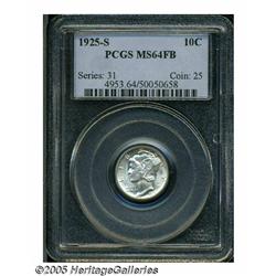 1925-S 10C MS64 Full Bands PCGS. A nearly brillia