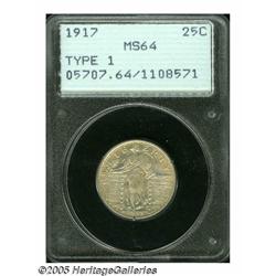1917 25C Type One MS64 PCGS. The PCGS holder does