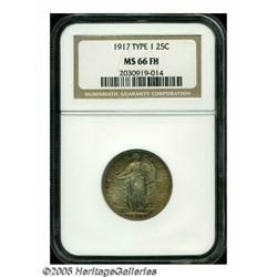 1917 25C Type One MS66 Full Head NGC. Excellent d