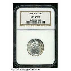 1917 25C Type One MS66 Full Head NGC. An impeccab