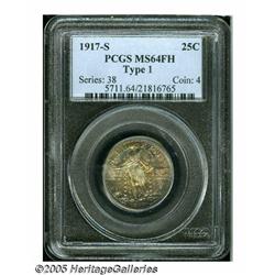 1917-S 25C Type One MS64 Full Head PCGS. A Choice