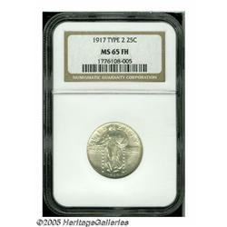 1917 25C Type Two MS65 Full Head NGC. Untoned wit