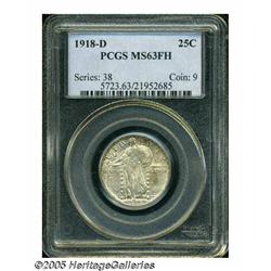1918-D 25C MS63 Full Head PCGS. The surfaces of t