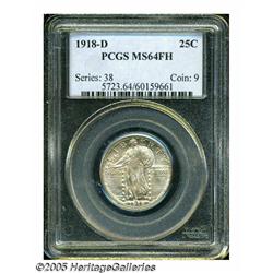 1918-D 25C MS64 Full Head PCGS. Boldly struck wit