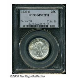 1920-S 25C MS62 Full Head PCGS. Lustrous surfaces
