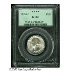 1934-D 25C Heavy Motto MS65 PCGS. Well struck and