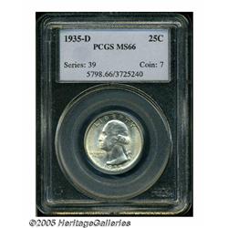 1935-D 25C MS66 PCGS. Boldly struck and fully lus