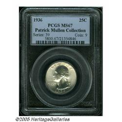 1936 25C MS67 PCGS. This magnificent Superb Gem h