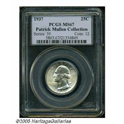 1937 25C MS67 PCGS. Fully struck and lightly tone