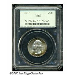 1937 25C PR67 PCGS. Gorgeous orange-red, lemon, a