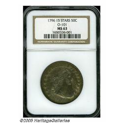 1796 50C 15 Stars MS63 NGC. O-101, R.5. The Mint 