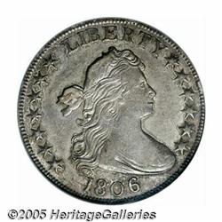 1806 50C Knobbed 6, Large Stars AU55 NGC. O-105a,