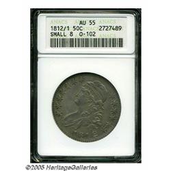 1812/1 50C Small 8 AU55 ANACS. O-102, R.2. Dove-g