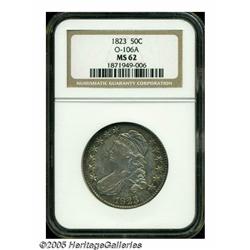 1823 50C MS62 NGC. O-106a, R.2. A lusciously and 