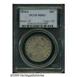1824/4 50C MS63 PCGS. O-110a, R.2. The variety is