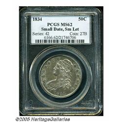 1834 50C Small Date, Small Letters MS62 PCGS. O-1