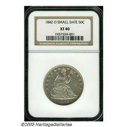 1842-O 50C Small Date, Small Letters XF40 NGC. Se