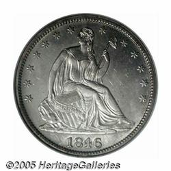 1846 50C Medium Date MS64 NGC. Ex: Richmond Colle