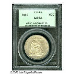 1857 50C MS62 PCGS. A well struck honey-gray exam