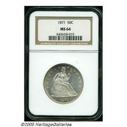 1871 50C MS64 NGC. Very well struck with attracti