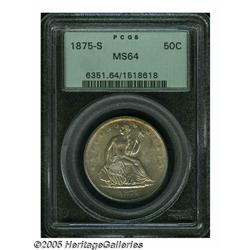 1875-S 50C MS64 PCGS. Sharply struck with attract