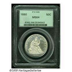1880 50C MS64 PCGS. Crisply struck, and toned in 