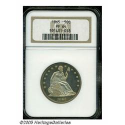 1865 50C PR64 NGC. Typically sharply struck with 