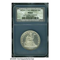 1873 50C Closed 3, No Arrows Proof, Improperly Cl