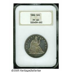 1882 50C PR63 NGC. Lilac-gray surfaces are a bit 