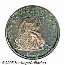 1890 50C PR67 NGC. Rings of speckled blue, amber,