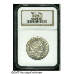 1892 50C MS63 NGC. A bold impression, displaying 