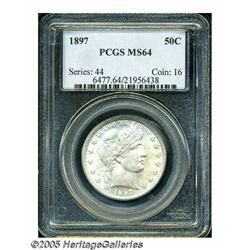 1897 50C MS64 PCGS. Like so many Barber halves, t