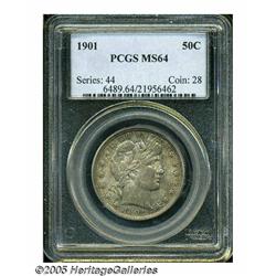 1901 50C MS64 PCGS. A deep layer of speckled, mul