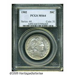 1902 50C MS64 PCGS. Fully struck and lightly tone