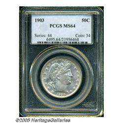 1903 50C MS64 PCGS. Untoned and satiny with stron