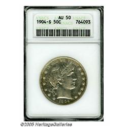 1904-S 50C AU50 ANACS. Lightly toned, well define